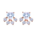 thumbnail image 3 of 14K Rose Gold Over Sterling Silver Paw Earrings with Crystals, 3 of 5