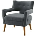 thumbnail image 2 of Armchair Accent Chair, Set of 2, Fabric, Grey Gray, Modern Contemporary Urban Design, Living Lounge Room Hotel Lobby Hospitality, 2 of 4
