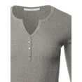 thumbnail image 4 of A2Y Women's Fitted Ribbed Long Sleeve Henley Sweater Heather Grey M, 4 of 5