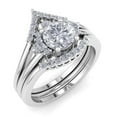 thumbnail image 2 of SuperJeweler 1 1/5 Carat Lab Grown Diamond Bridal Set WIth Crown In 14K White Gold For Women, 2 of 5