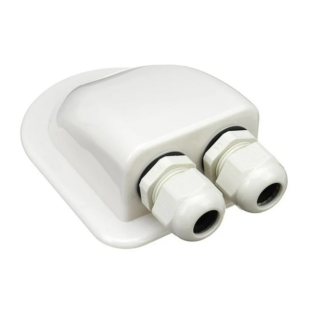 Double Wire Entry Gland Box Solar Panel Roof Wire Entry Gland Box Cable Motorhome White Double Hole RV Yacht Car Accessories ,Durable Material