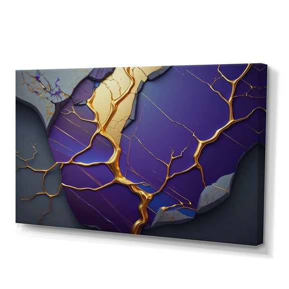 Designart Abstract Geode Purple I Canvas Wall Art