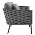 thumbnail image 6 of Modway Stance 3-Piece Aluminum & Fabric Patio Sofa Set in Gray/Charcoal, 6 of 10