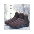 thumbnail image 3 of Gomelly Men Snow Boots Plush Lined Ankle Bootie Zip Up Winter Boot Slip Resistant Warm Booties Cold Weather Casual Walking Shoes Coffee 7, 3 of 4
