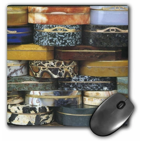 3dRose Orange Brown Leopard Blue Snuff Boxes, Mouse Pad, 8 by 8 inches