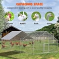 thumbnail image 4 of Gelloan Large Metal Chicken Coop with Waterproof and Anti-Ultraviolet Cover, Walk-in Poultry Cage Chicken Run Pen Dog Kennel Duck House,Silver,18x10x6 FT, 4 of 6