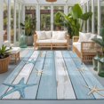 thumbnail image 2 of Large Area Rugs 8'x10', Blue Coastal Carpet Runner Indoor Outdoor Rugs Home Decor Aesthetic, Retro Summer Beach Nautical Starfish Non Slip Mats Washable Accent Rug for Living Room Bedroom, 2 of 8