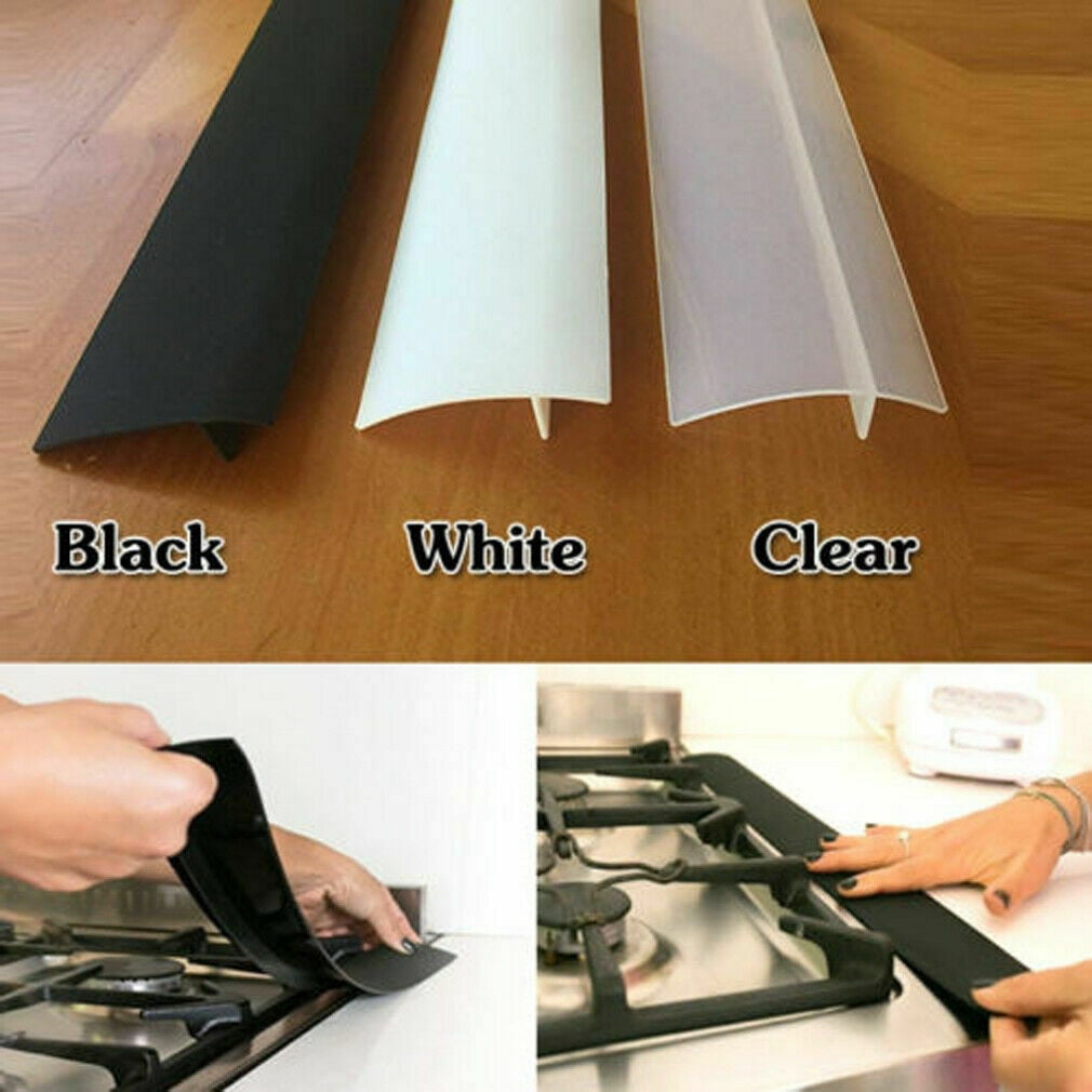 2Pcs Silicone Stove Counter Gap Cover Oven Guard Spill Seal Slit Filler Kitchen