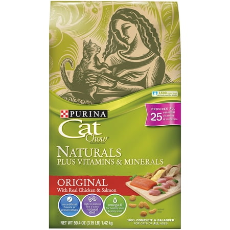 Purina cat chow naturals original plus vitamins & minerals dry cat food, 3.15 lb