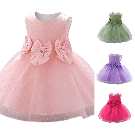 Girls Sleeveless Bowknot Mesh Dress Fashion Festival Christening Dress 2t Girls Dresses Winter