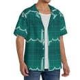 thumbnail image 4 of Fotbe ECG Wave print Short Sleeve Button Down Shirts for Men Casual Summer Beach Wrinkle Free Shirt-3X-Large, 4 of 7