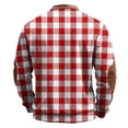 thumbnail image 3 of Domuza Sweatshirts for Men Retro Plaid Quarter Zip Stand Collar Sweater Spring Fall Long Sleeve Casual Loose Fit Comfy Pullover Top Hot Pink 3XL, 3 of 3