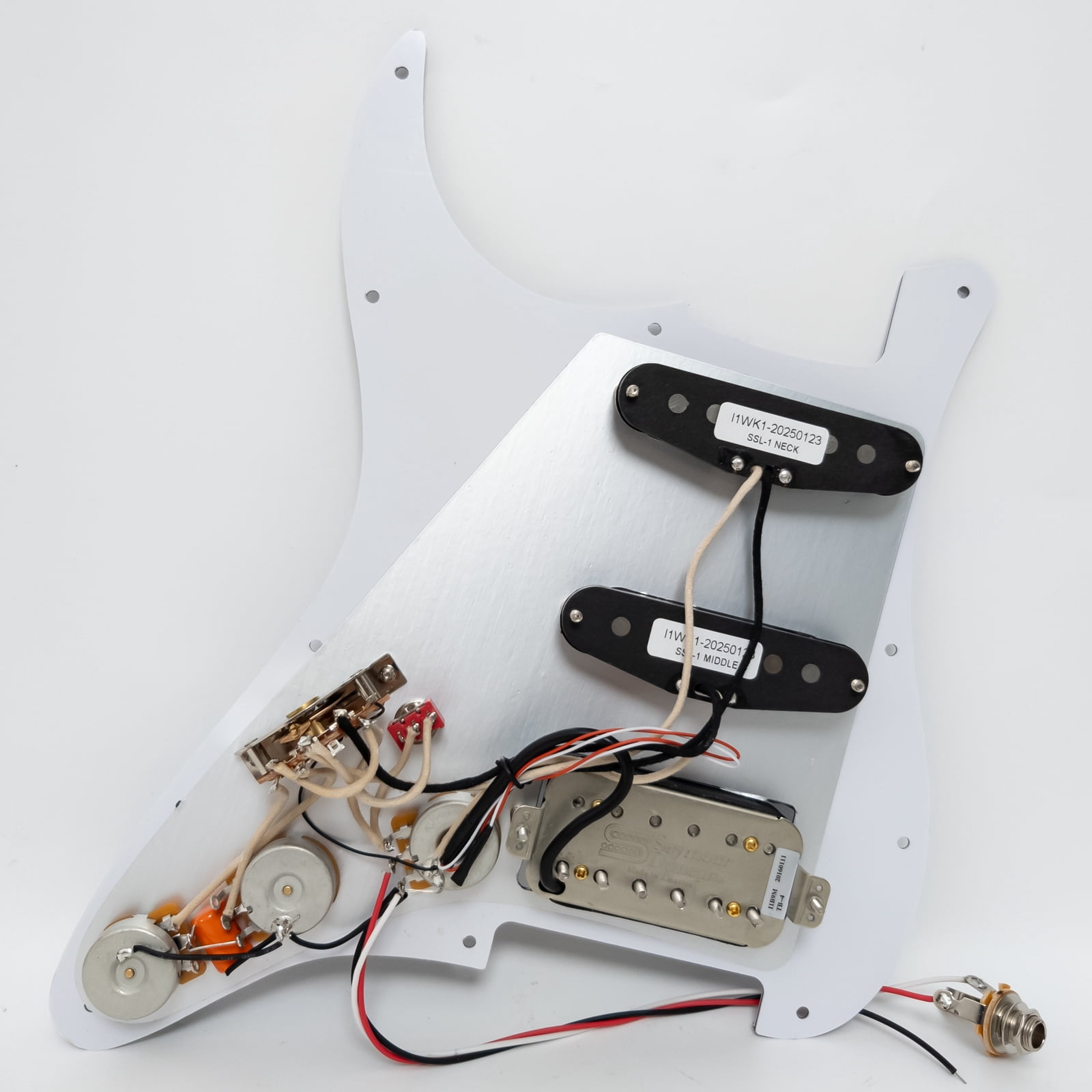 SSH Guitar Prewired Loaded Pickguard, Alnico 5 Humbucker Pickups Set for Fender Strat Guitar Parts