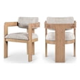 thumbnail image 1 of Pemberly Row Beige Linen Textured Fabric Dining Chair (Set of 2), 1 of 11