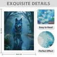 thumbnail image 3 of Diamond Art Kits for Adults - 5d Blue Wolf Serenity Forest Stream Diamond Painting for Adults, Diamond Art for Adults Beginners, Diamond Painting Kits for Adults for Home Wall Decor, 3 of 7