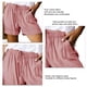 thumbnail image 3 of Pantalones cortos de verano para mujer, cintura elástica, cierre de cordón, cintura media, pantalones cortos de estilo casual con bolsillos laterales, 3 of 4