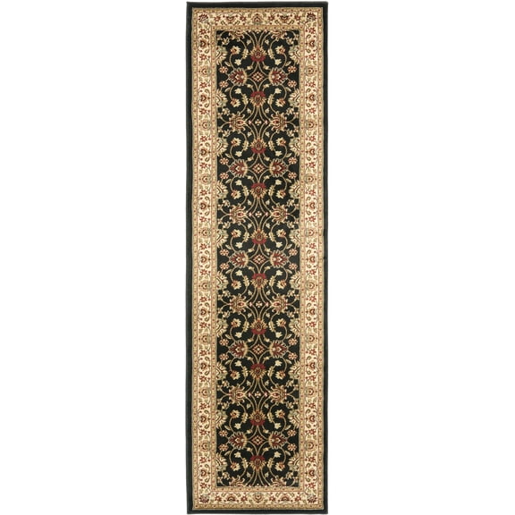 SAFAVIEH Lyndhurst Miah Floral Runner Rug, Black/Ivory, 2'3" x 12'