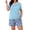Blue Cyan Porcelain, variant on Womens Pajama Sets Plus Size 2 Piece Short Sleeve Shorts Lounge Sets with Pockets