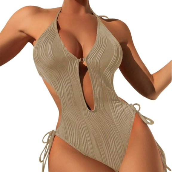 Aellinatey Hollow Out Swimwears for Women 1 Piece Bathing Suit Female Solid Color Swimsuit