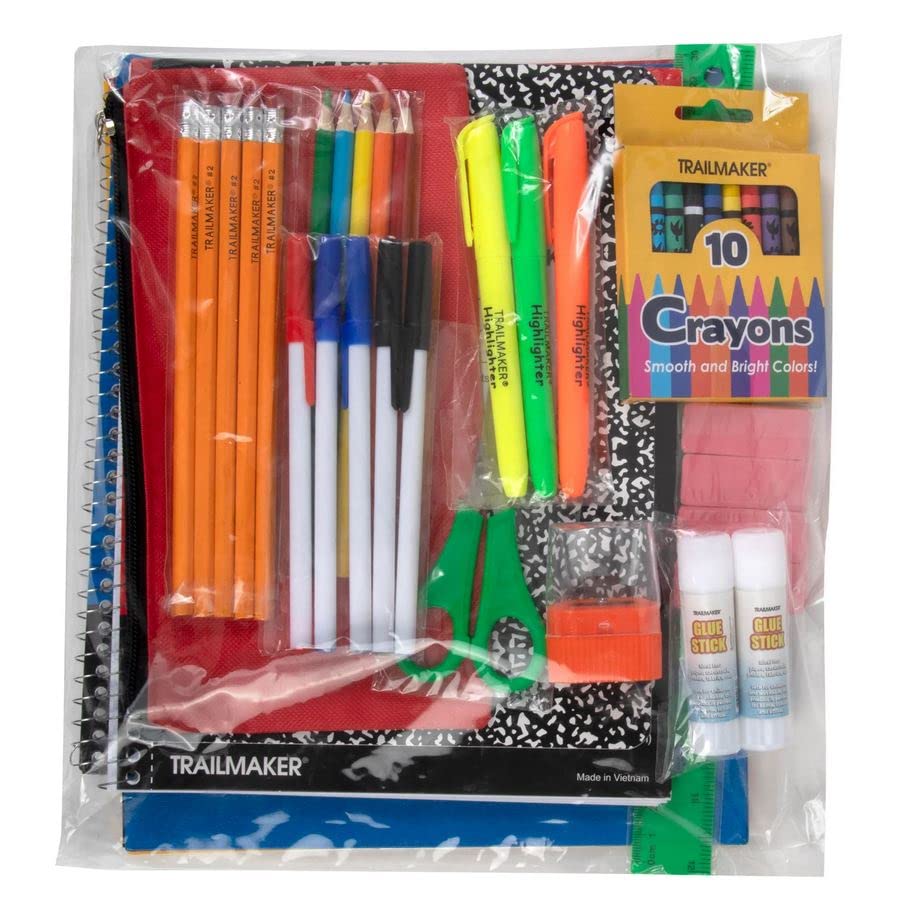 Bulk Elementary School Supply Kits, 12 Packs of 45 Piece Wholesale