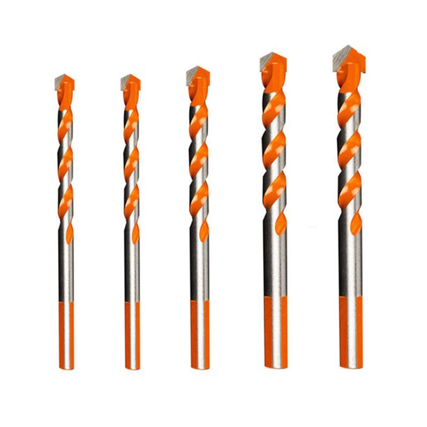 Broca de aleación Mango triangular de alta dureza No es fácil de romper Velocidad rápida Puntiaguda Fácil de localizar Herramientas de Herramientas y ferretería 6mm+6mm+8mm+10mm+12mm 5 piezas Kenally TO008168-01