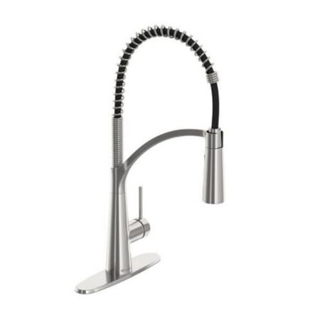 New Brenner Commercial Style Single-Handle Pull-Down Sprayer Kitchen Faucet in Stainless Finish