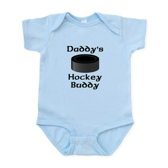 CafePress - Daddys Hockey Buddy Body Suit - Baby Light Bodysuit, Size Newborn - 24 Months
