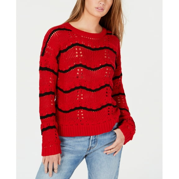 Freshman 1996 Womens Pointelle Striped Sweater Size XS