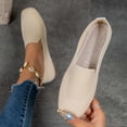 thumbnail image 4 of KIJBLAE Women's Plus Size Mesh Low Cut Slip On Flats, Breathable Soft Sole Comfortable Casual Shoes Spring Summer Beige 43, 4 of 8