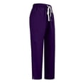 thumbnail image 6 of bbyeadc Purple Scrubs for Women Plus Size Nursing Scrubs Stretchy V-Neck Criss Cross Cargo Scrub Pants and Tops Scrub Sets Medical Scrub Sets with Pockets, Purple L, 6 of 6