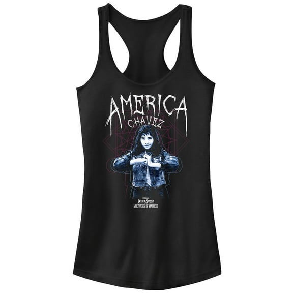 Junior's Marvel Doctor Strange in the Multiverse of Madness America Chavez Solo  Racerback Tank Top Black Medium