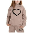 thumbnail image 2 of Girls Outfit Sets Toddler Boy Girl Long Sleeve Cute Print Warm Hoodie Sweatpant Kids Outfits Sweat Suit,1-9Y, 2 of 3