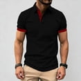 thumbnail image 2 of Mens Polos Shirts Short Sleeve , Button Up Golf Polos Shirt Contrast Color Tshirts Regular Fit Tennis T-Shirts Breathable Summer Casual Tee Tops Turn-Down Collar Pullover, 2 of 7