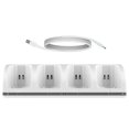 thumbnail image 1 of Base Carga Estación Acoplamiento Con Soporte Cargador 4 Puertos para Consola Juegos (sin Batería) Blanco, 1 of 9