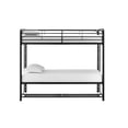 Mainstays Twin over Twin Metal Bunk Bed with Storage Bins, Black