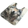 thumbnail image 3 of Dreamtimes Bathroom Rug Toiletry Mat Set Paint Snow Wolf Print, Soft Absorbent Bath Rug and U-Shaped Contour Toilet Rug, Non-Slip Bath Carpet Bath Mats for Bathroom 17.3"x13.4"+23.6"x15.7", 3 of 5