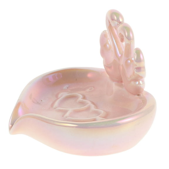 HOMEMAXS Swan Couple Statue Soap Dish for Bathroom Self-Draining Soap Holder Ceramic Soap Tray Decorative Soap Tray Anti-Slip Soap Container
