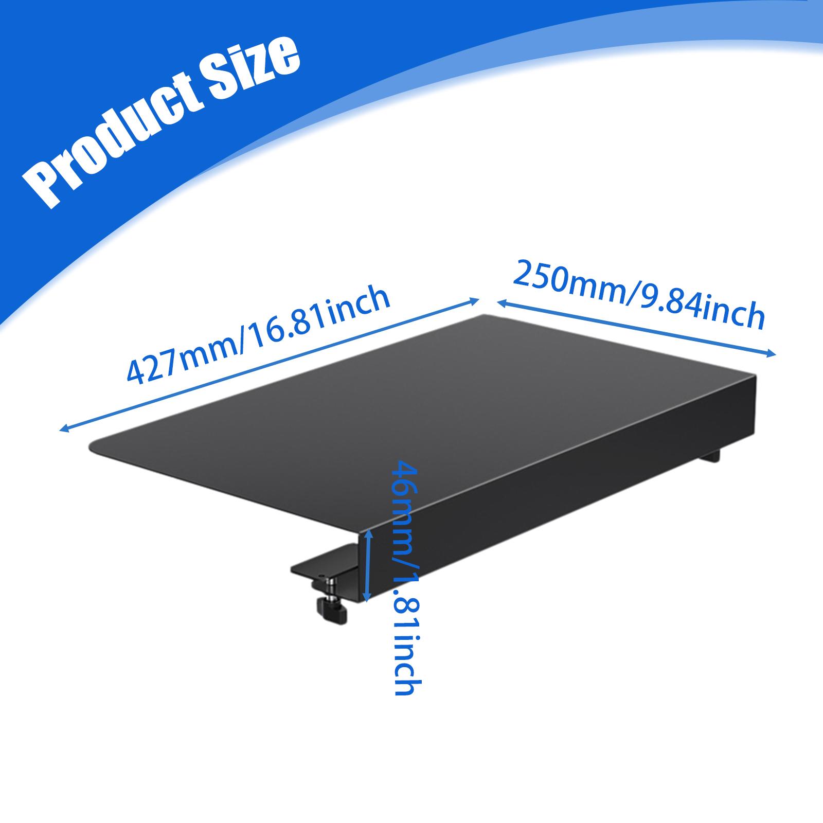 Corner Desk Connector Keyboard Tray Platform Extender 17 Inch Steel Construction for L Shaped Workstations