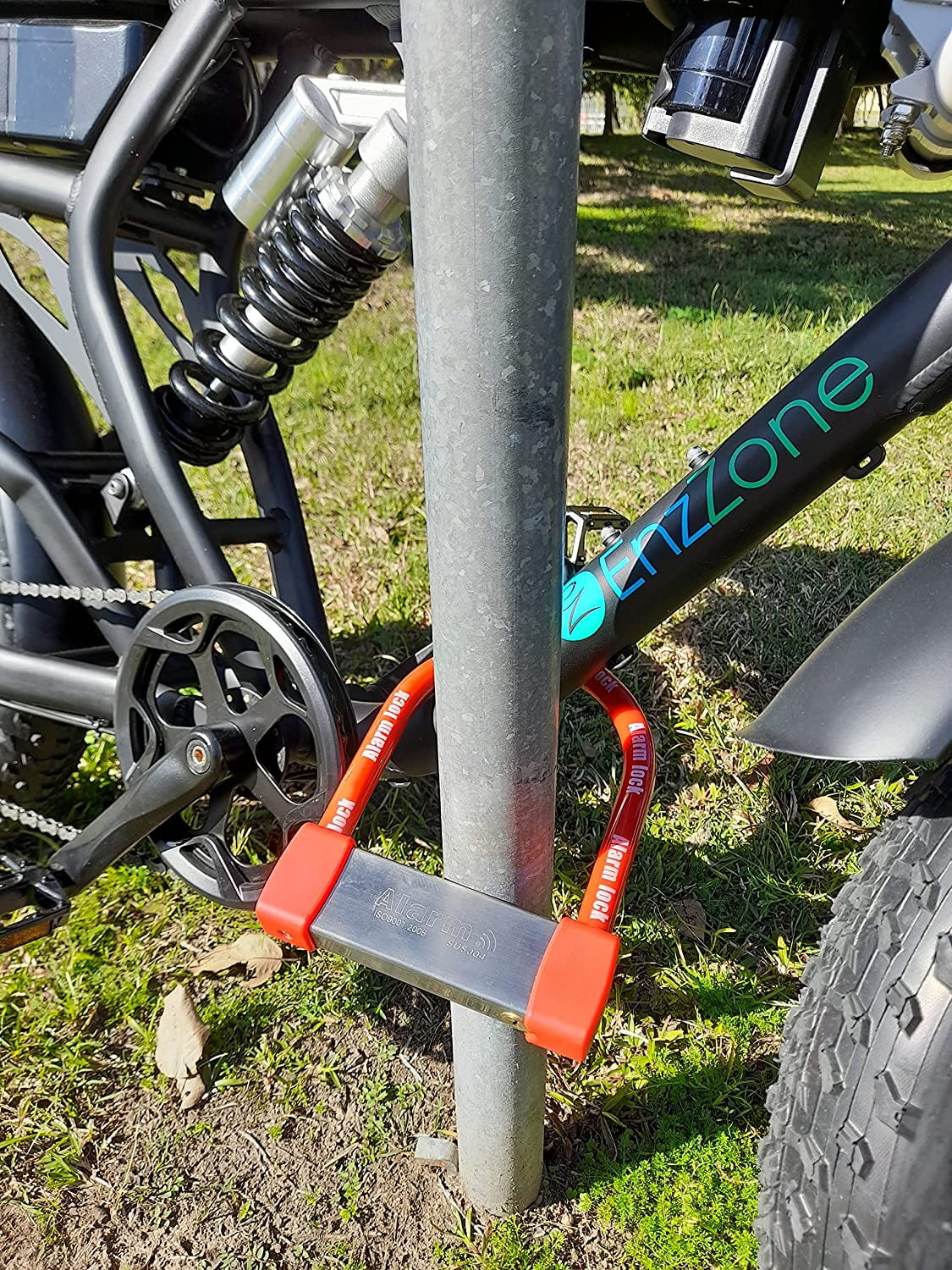 Heavy Duty Anti Theft Alarm U Lock for E-Bikes, Scooters, Motorcycles - 16mm Stainless Steel, 3 Keys, Weatherproof