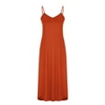 thumbnail image 4 of LYXSSBYX Summer Dresses for Women 2024 Women Casual Slim Suit Long Dress Solid Color Loose Sleeveless V-Neck Camisole Dress, 4 of 6