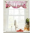 thumbnail image 3 of Flowers Butterfly Rose Window Curtain Kitchen Cabinet Coffee Tie-Up Valance Curtain Rod Pocket Short Curtain, 3 of 6