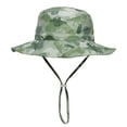 thumbnail image 3 of LRen Kids Adjustable Fisherman Sun Hat with Wide Brim UPF 50+ for Outdoor Beach Playground Summer Activities Lightweight Breathable Army Green, 3 of 6