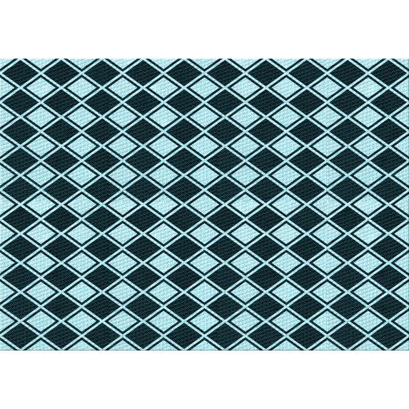 Ahgly Company Machine Washable Indoor Rectangle Transitional Blue Lagoon Blue Area Rugs, 4' x 6'