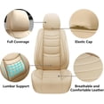 thumbnail image 4 of Leather  Seat Covers Full Set,Universal Fit for  ,SUVs and Seda, Luxury Leatherette Cushio, 5 Seats Protectors (Beige, Full Set-5 Seats(Front and Rear)), 4 of 7