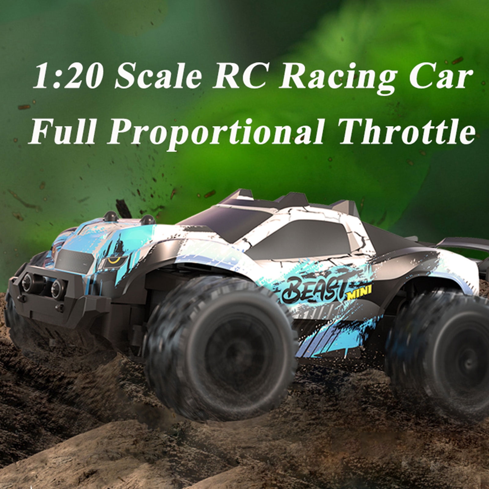 High Speed Jump RC Truck, Off Road RC Cars, 4WD All Terrain RTR RC Truck For Adults, 1:20 Scale All Terrain RC Car, 20+KPH High Speed 4WD Electric Vehicle With 2.4 GHz Remote Control