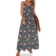 thumbnail image 1 of Vestido largo vintage con diseño de pájaros y flores, bonito vestido bohemio de playa, tirantes para mujer, personalizado, talla grande 5XL, 1 of 7