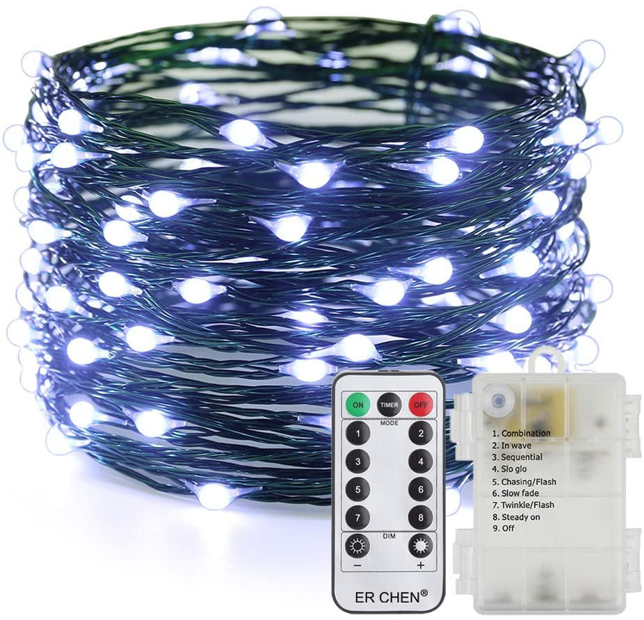10m 100LED Green Christmas Light String Electric Powered 
