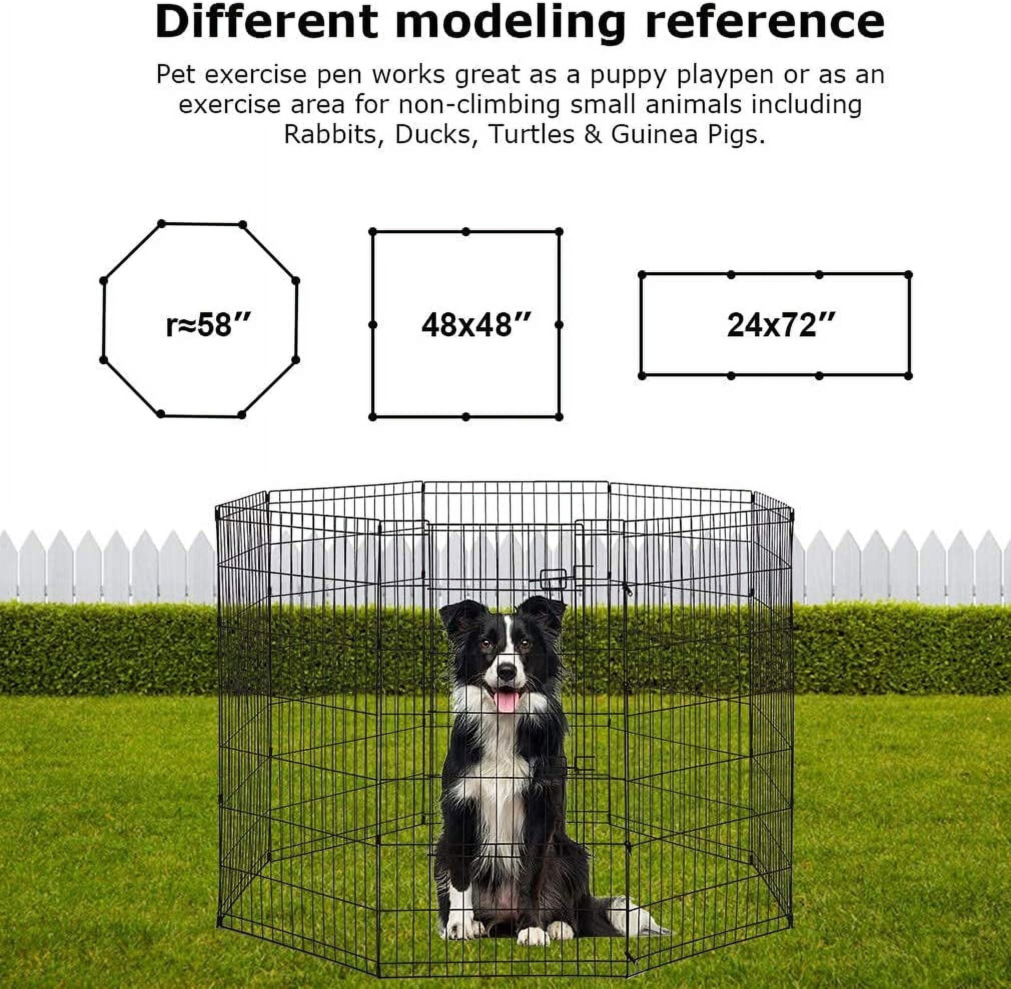 YRLLENSDAN 48'' Dog Pen for Outside, 8 Panel Exercise Fences Dog Kennel for Backyard Pet Playpen Crate Fence Pet Gate with Door Puppy Play Yard for Small Medium Large Dogs