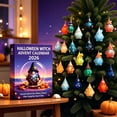 thumbnail image 7 of 24 Days Halloween Witch Gnome Advent Calendar 2026, Purple Sea Glass Charms, Hanging Countdown Ornaments for Halloween Tree & Home Decor, Gift Box, 7 of 7
