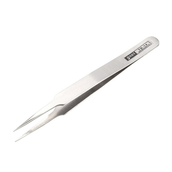 Unique Bargains 11cm Long Silver Tone Stainless Steel Micro Pointed Tweezers